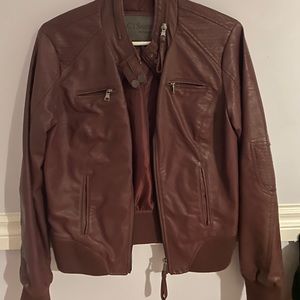burgundy leather jacket